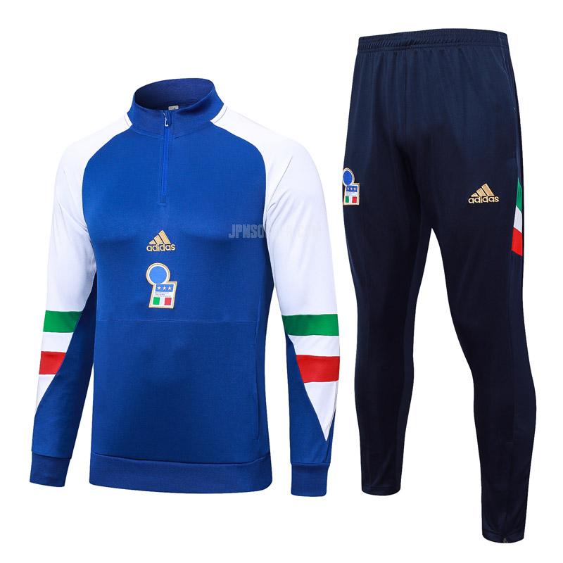 2023-24 イタリア 23831a1 青い 白い サッカー スウェットシャツ