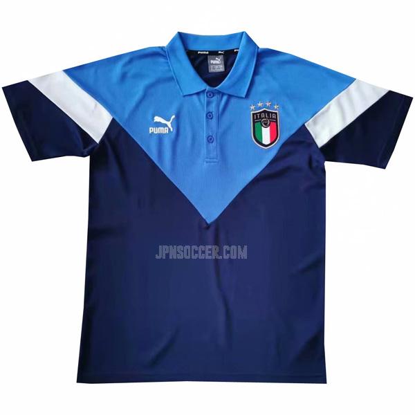 2019-2020 イタリア 青い ポロシャツ