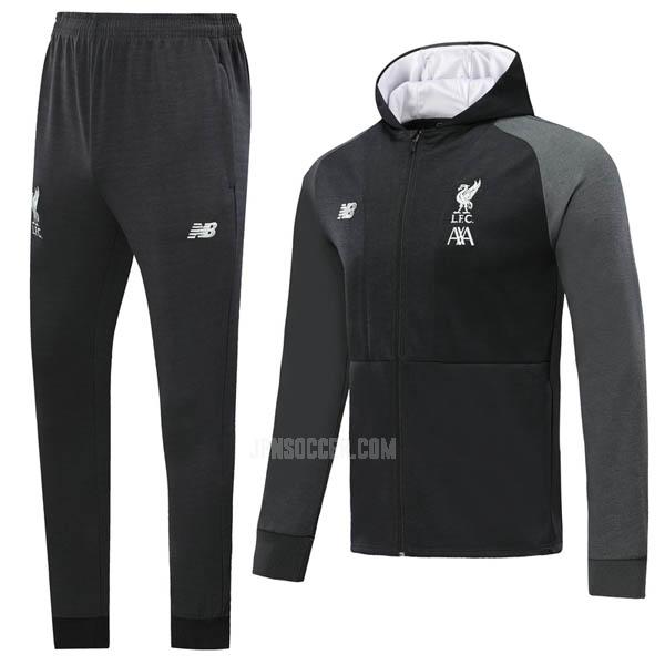 2019-2020 リヴァプール グレー 黒 フード付きジャケット