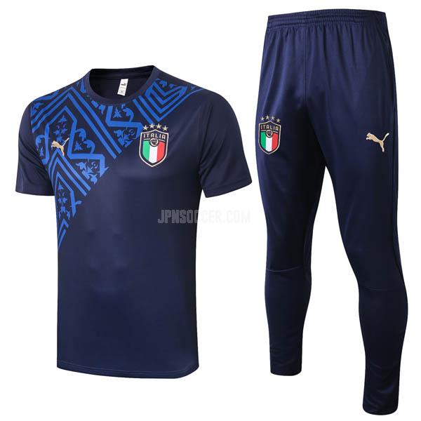 2020-21 イタリア 青い プラクティスシャツセット