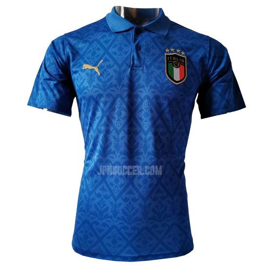 2020-21 イタリア 青い ポロシャツ