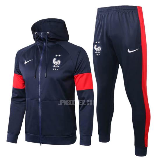 2020-21 フランス 紺 フード付きジャケット