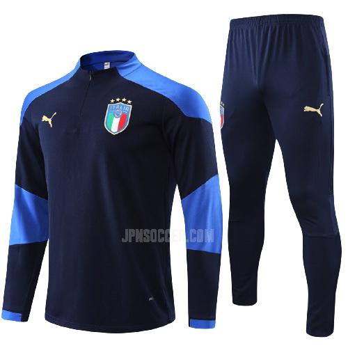 2021-22 イタリア ジュニア 紺 サッカー スウェットシャツ