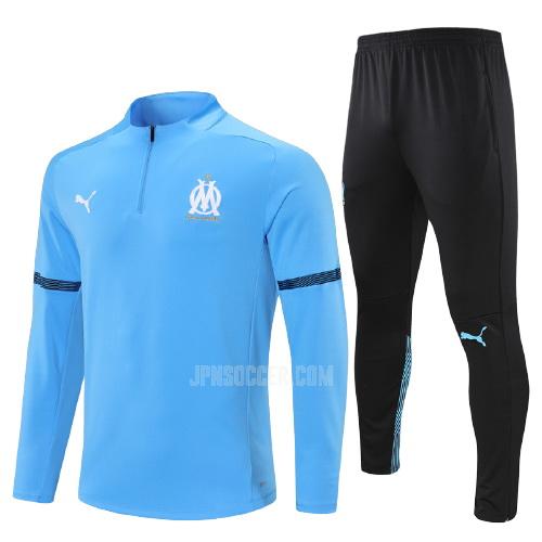 2021-22 オリンピック マルセイユ ジュニア mfc1 青い サッカー スウェットシャツ