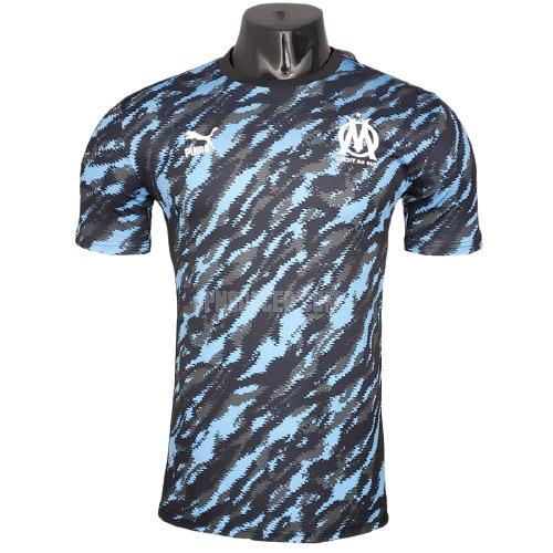 2021-22 オリンピック マルセイユ ブラック-青い プラクティスシャツ