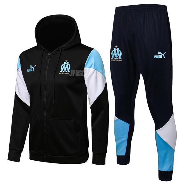2021-22 オリンピック マルセイユ ブラック フード付きジャケット