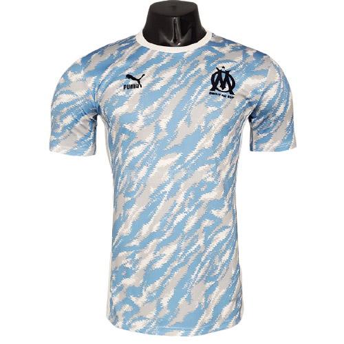 2021-22 オリンピック マルセイユ 青い-白い プラクティスシャツ