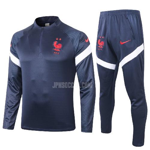 2021-22 フランス ジュニア 紺 サッカー スウェットシャツ
