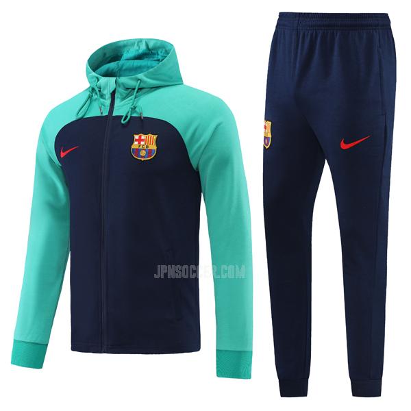 2022-23 fcバルセロナ 紺 緑 フード付きジャケット