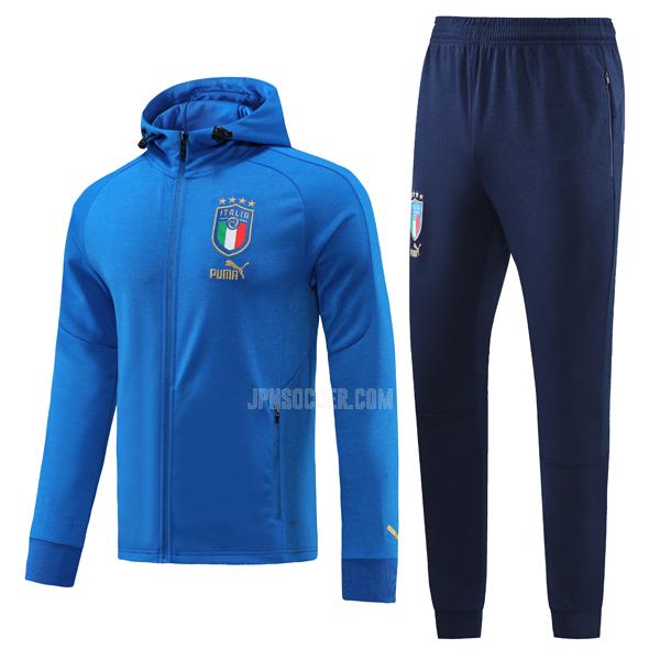 2022-23 イタリア 青い 22813a フード付きジャケット