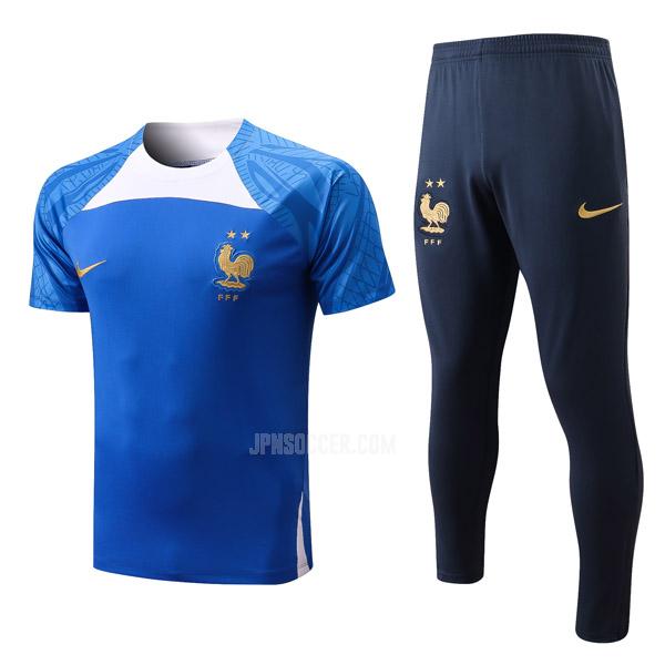 2022-23 フランス スーツ 青い プラクティスシャツ