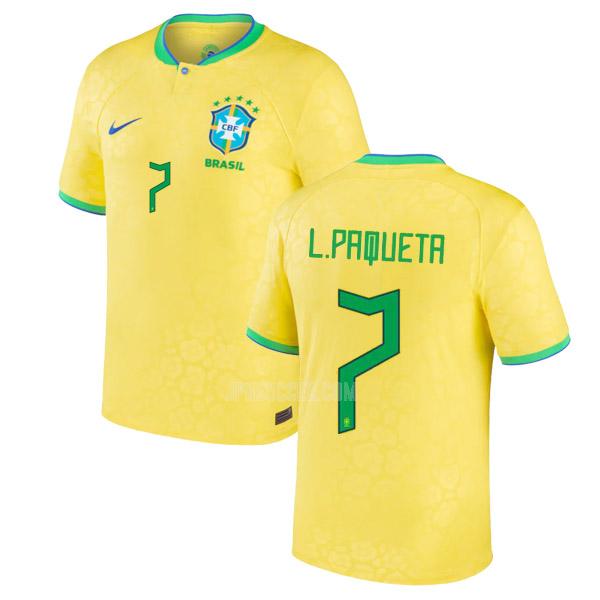 2022 ブラジル l. paqueta ワールドカップ ホーム ユニフォーム