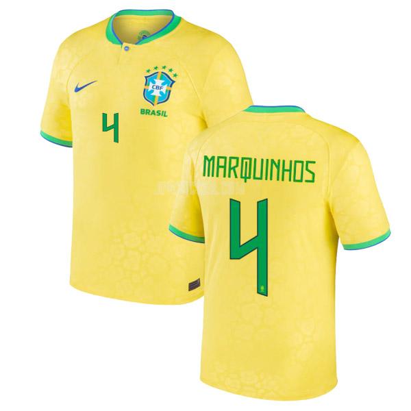 2022 ブラジル marquinhos ワールドカップ ホーム ユニフォーム