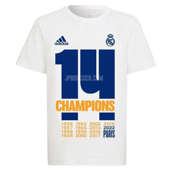 2022 レアル マドリッド 14チャンピオン 白い t-shirt