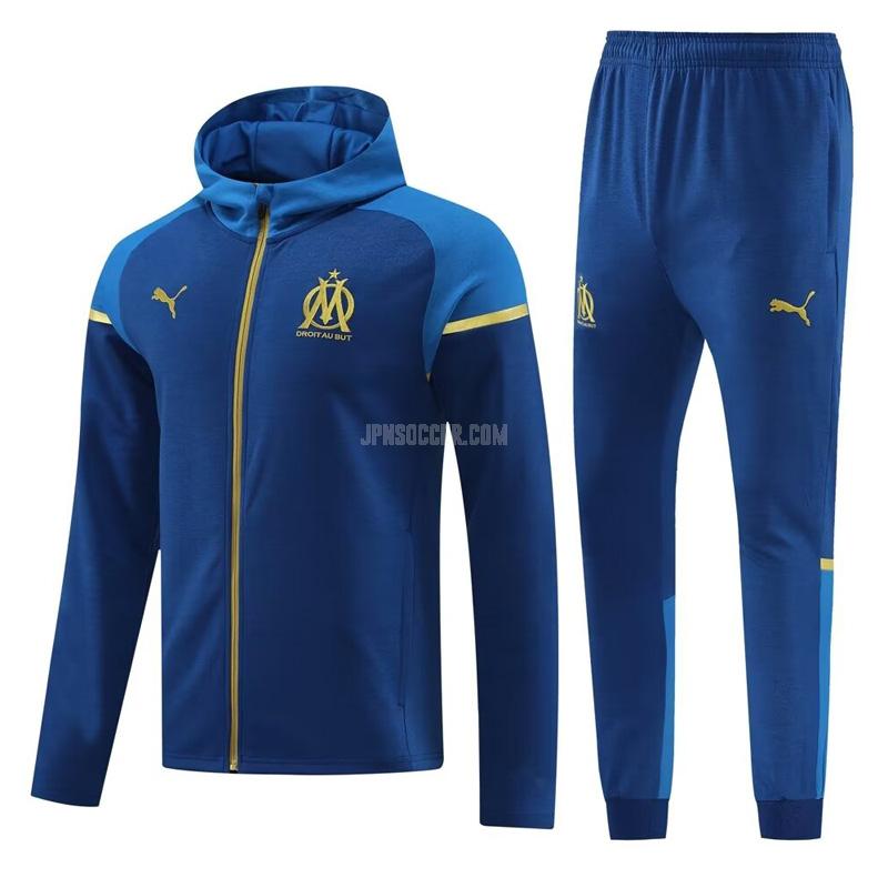 2023-24 オリンピック マルセイユ 青い フード付きジャケット